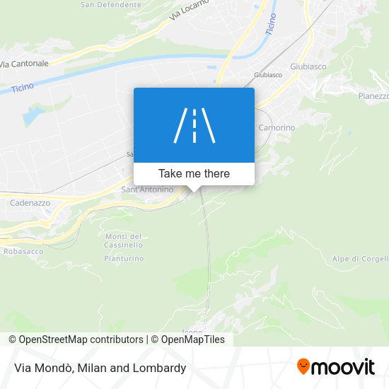 Via Mondò map