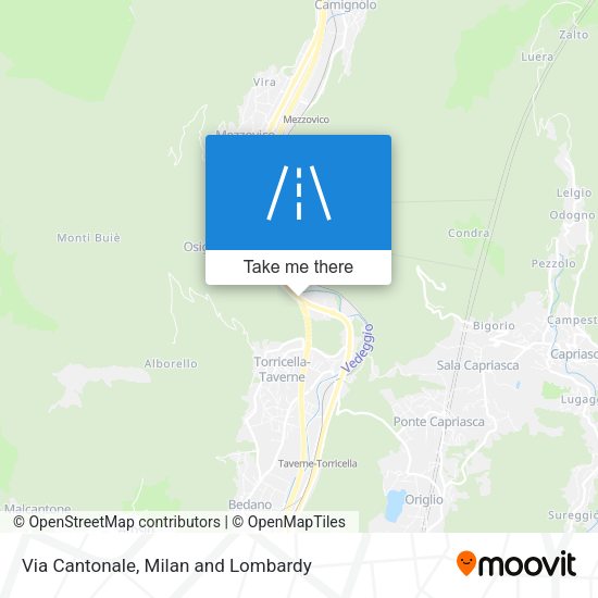 Via Cantonale map