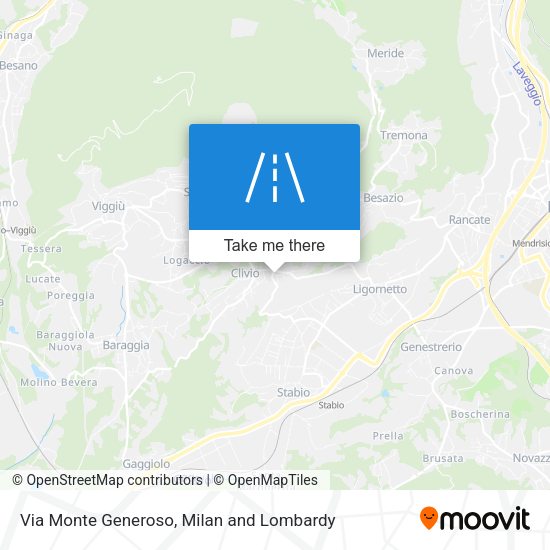Via Monte Generoso map