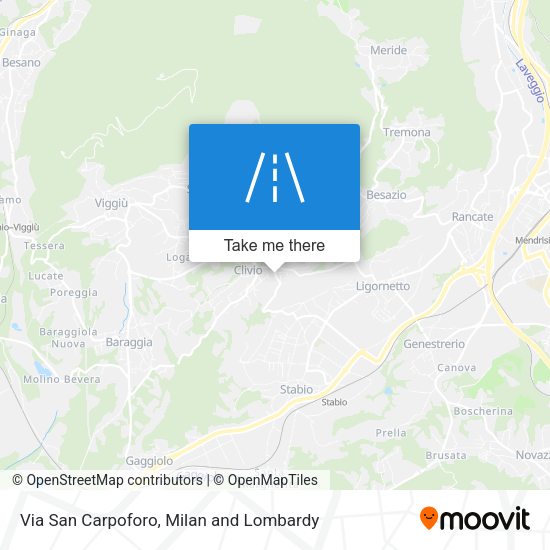 Via San Carpoforo map