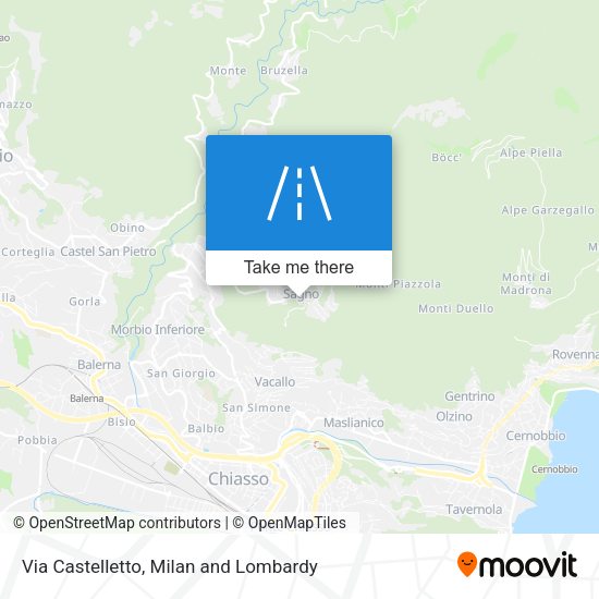 Via Castelletto map