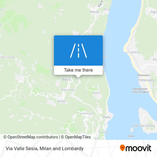 Via Valle Sesia map