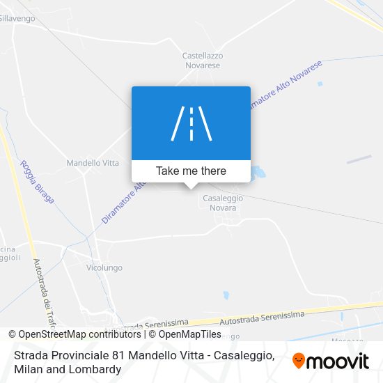 Strada Provinciale 81 Mandello Vitta - Casaleggio map