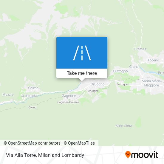 Via Alla Torre map