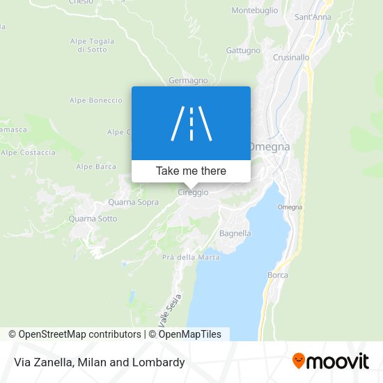 Via Zanella map