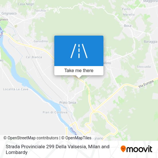 Strada Provinciale 299 Della Valsesia map