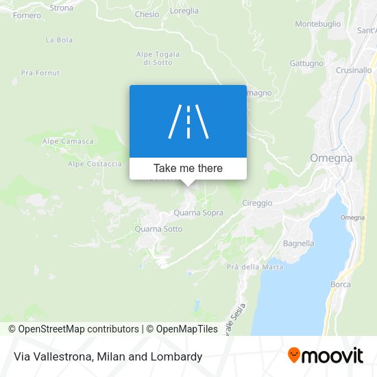 Via Vallestrona map