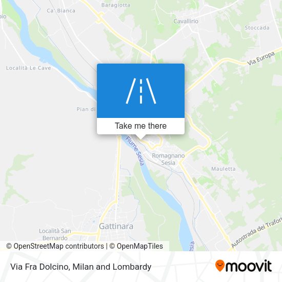 Via Fra Dolcino map