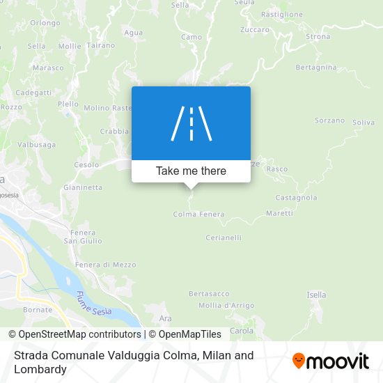 Strada Comunale Valduggia Colma map