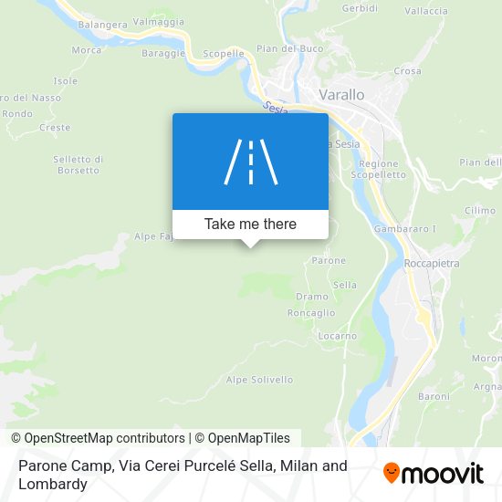 Parone Camp, Via Cerei Purcelé Sella map