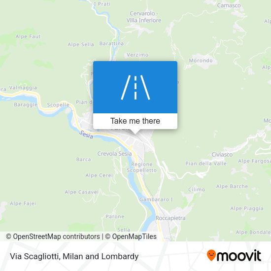 Via Scagliotti map