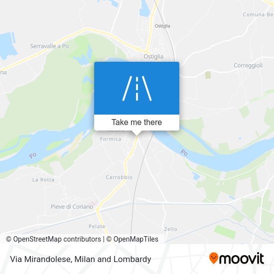 Via Mirandolese map