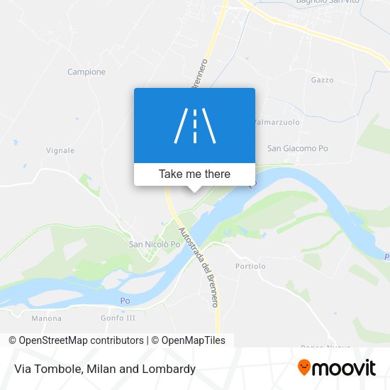 Via Tombole map