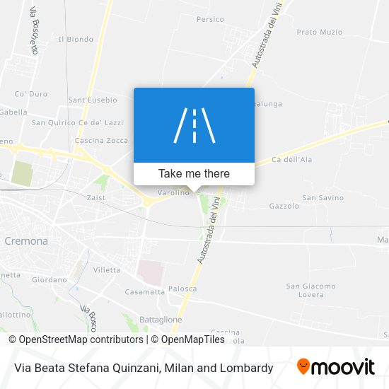 Via Beata Stefana Quinzani map