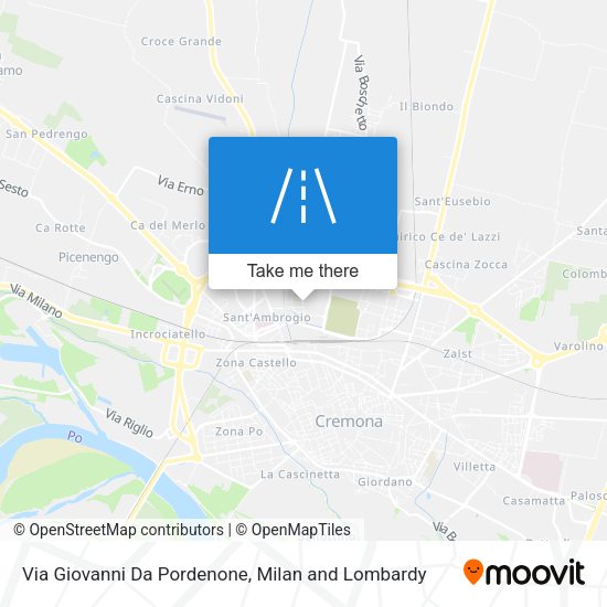 Via Giovanni Da Pordenone map