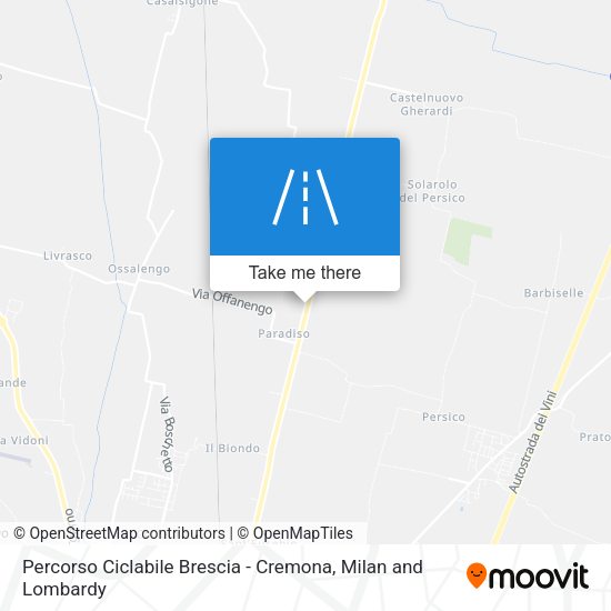 Percorso Ciclabile Brescia - Cremona map