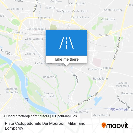 Pista Ciclopedonale Dei Mouroon map