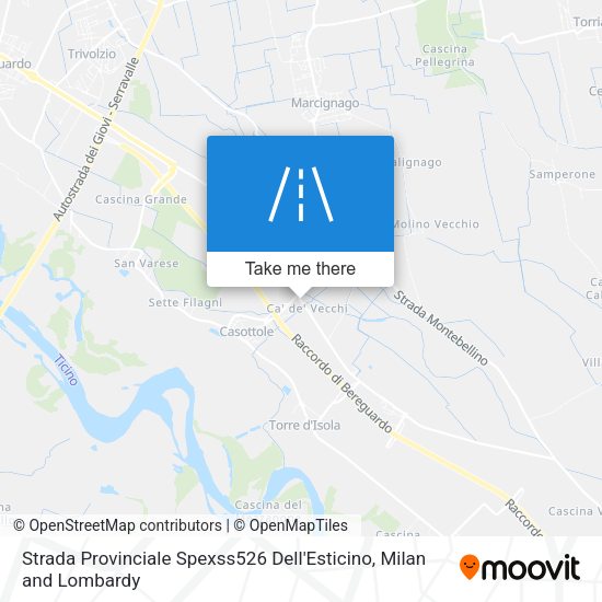 Strada Provinciale Spexss526 Dell'Esticino map