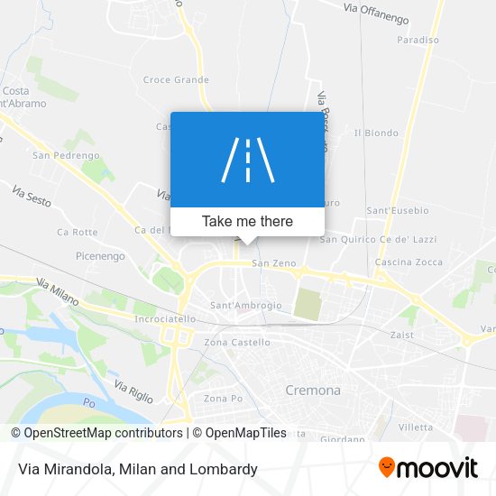Via Mirandola map