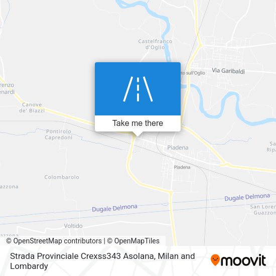 Strada Provinciale Crexss343 Asolana map