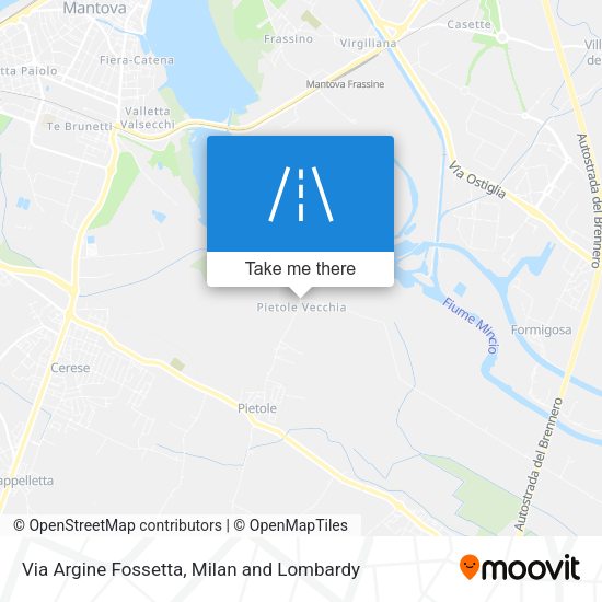 Via Argine Fossetta map