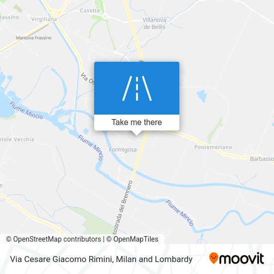 Via Cesare Giacomo Rimini map