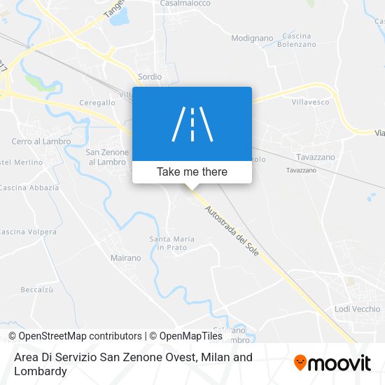 Area Di Servizio San Zenone Ovest map