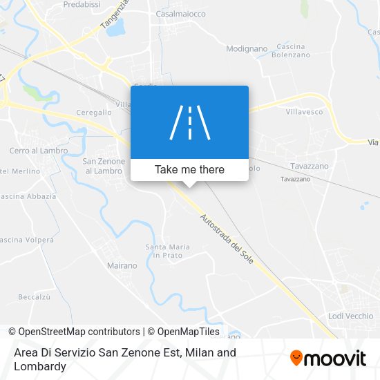 Area Di Servizio San Zenone Est map
