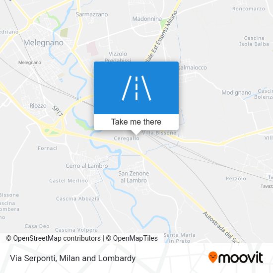 Via Serponti map
