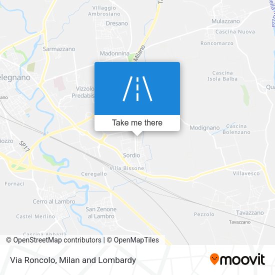 Via Roncolo map