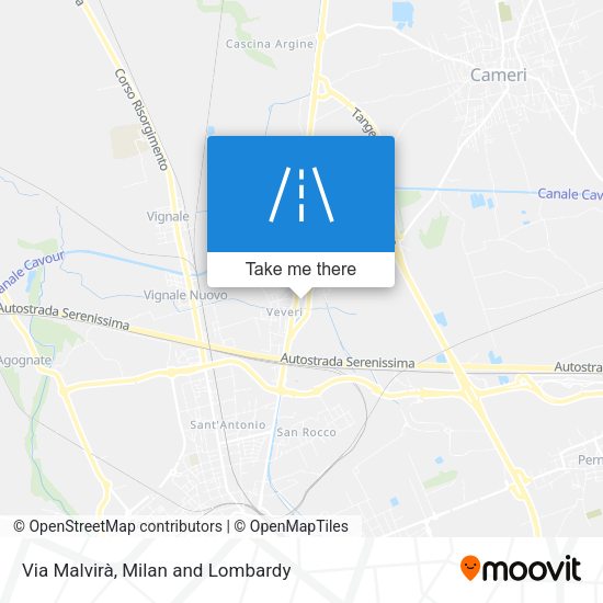 Via Malvirà map