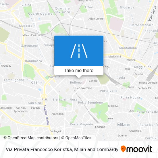 Via Privata Francesco Koristka map