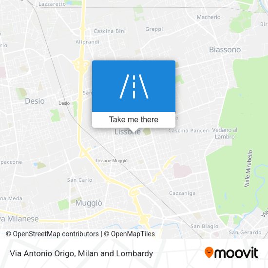 Via Antonio Origo map