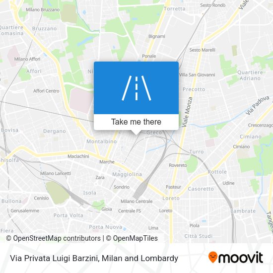 Via Privata Luigi Barzini map