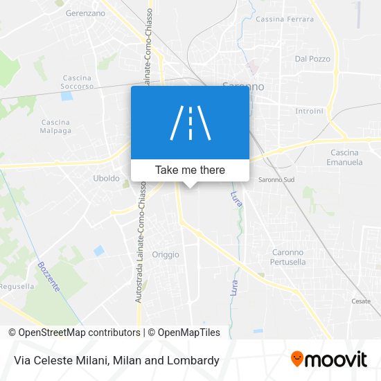 Via Celeste Milani map