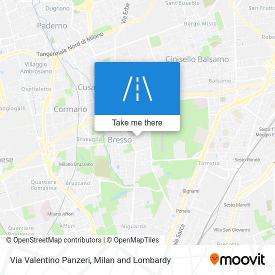 Via Valentino Panzeri map