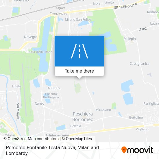 Percorso Fontanile Testa Nuova map