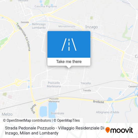 Strada Pedonale Pozzuolo - Villaggio Residenziale Di Inzago map