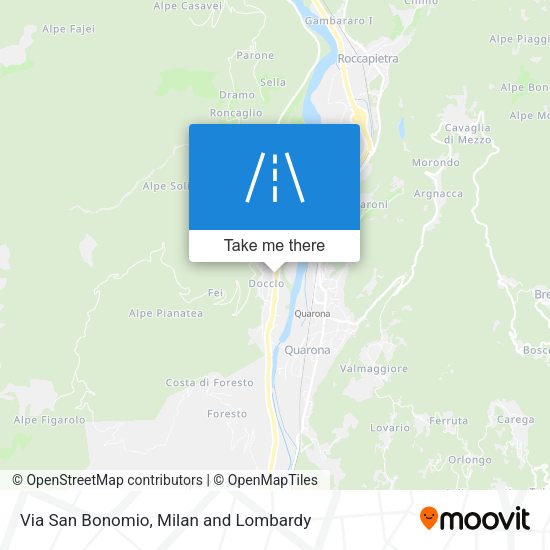 Via San Bonomio map