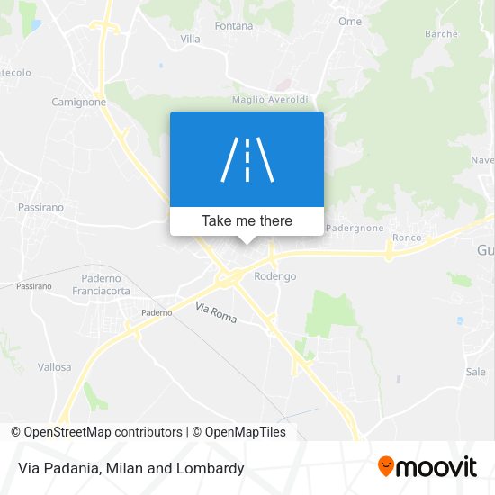 Via Padania map