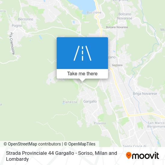 Strada Provinciale 44 Gargallo - Soriso map