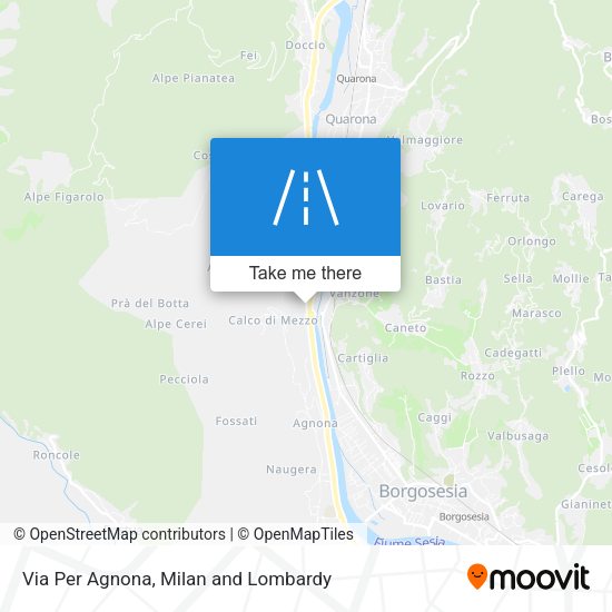 Via Per Agnona map