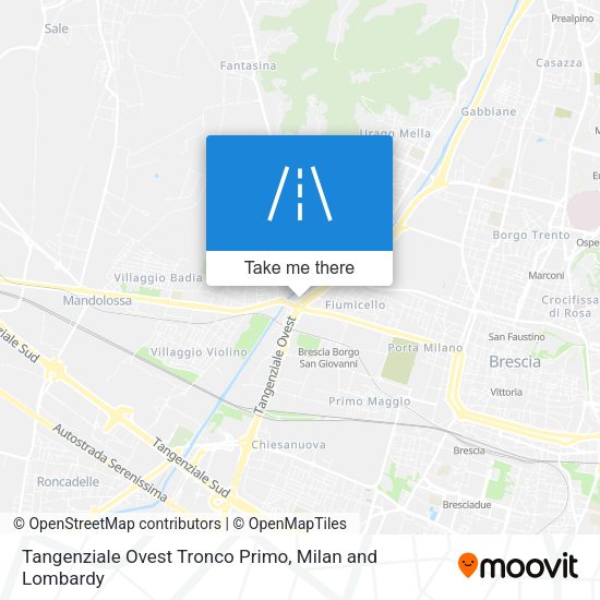 Tangenziale Ovest Tronco Primo map