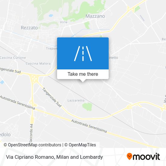 Via Cipriano Romano map