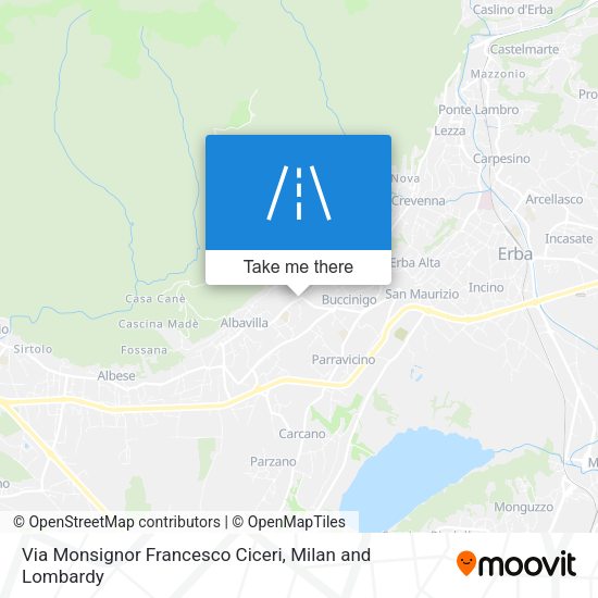 Via Monsignor Francesco Ciceri map