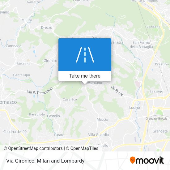 Via Gironico map