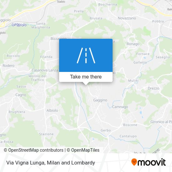 Via Vigna Lunga map