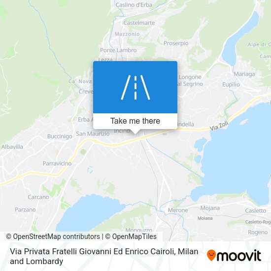 Via Privata Fratelli Giovanni Ed Enrico Cairoli map