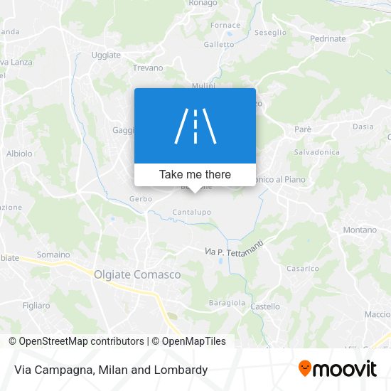 Via Campagna map