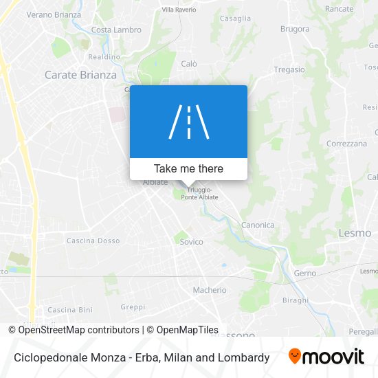 Ciclopedonale Monza - Erba map